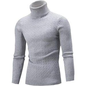 Men's Casual Slim Fit Turtleneck Pullover Sweaters Tops with Twist